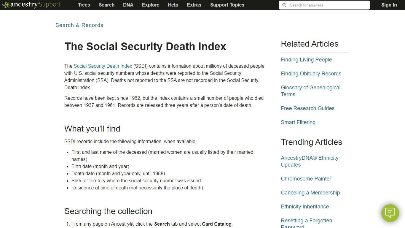 The Social Security Death Index - Ancestry.com