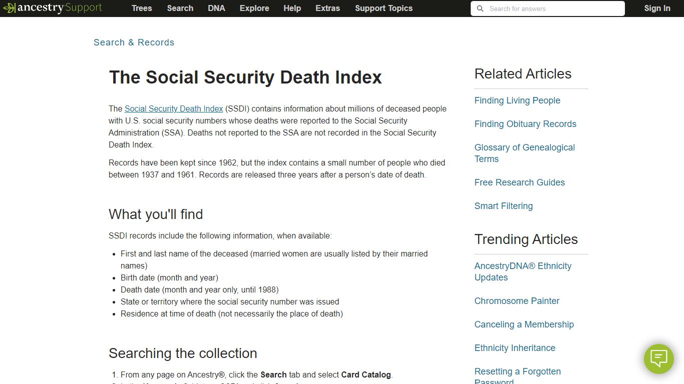 The Social Security Death Index - force.com